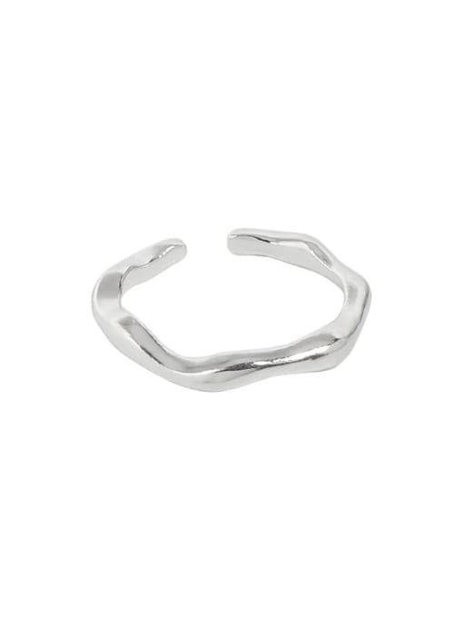 Jlb010 [silver] 925 Sterling Silver Irregular Minimalist Band Ring